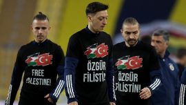 Fenerbahçe-Sivasspor maçında Filistin'e destek